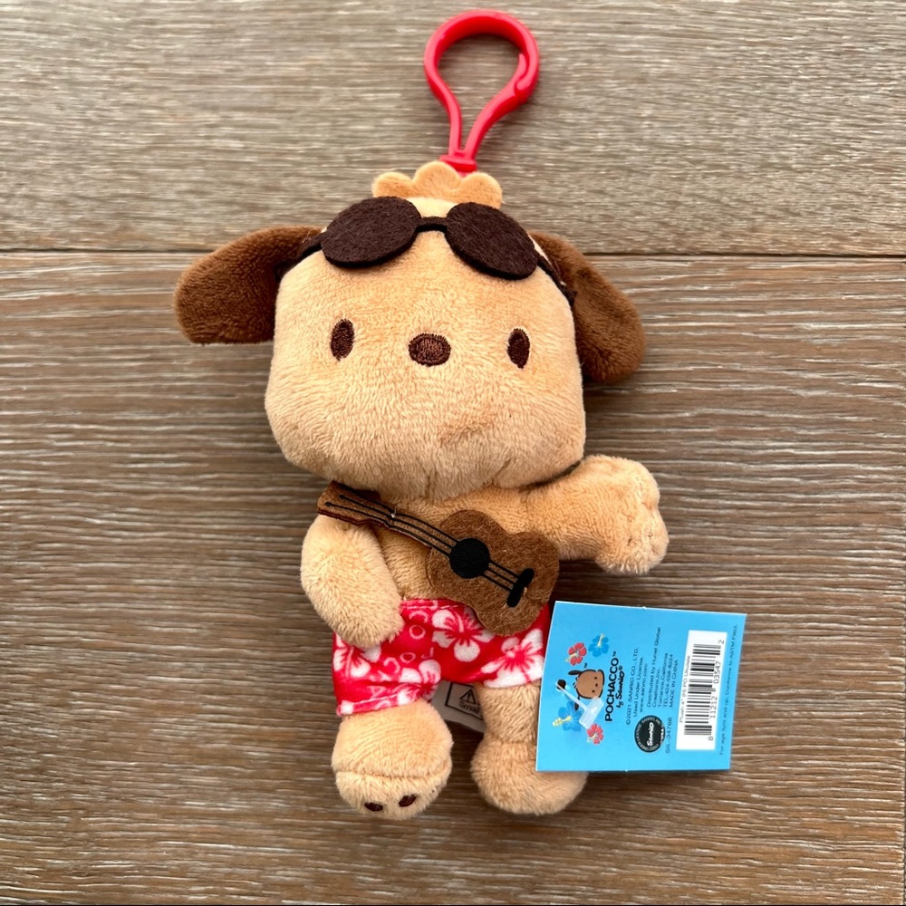Sanrio Pochacco Hawaii Exclusive Keychain Plush NWT stuffed limited tan aloha